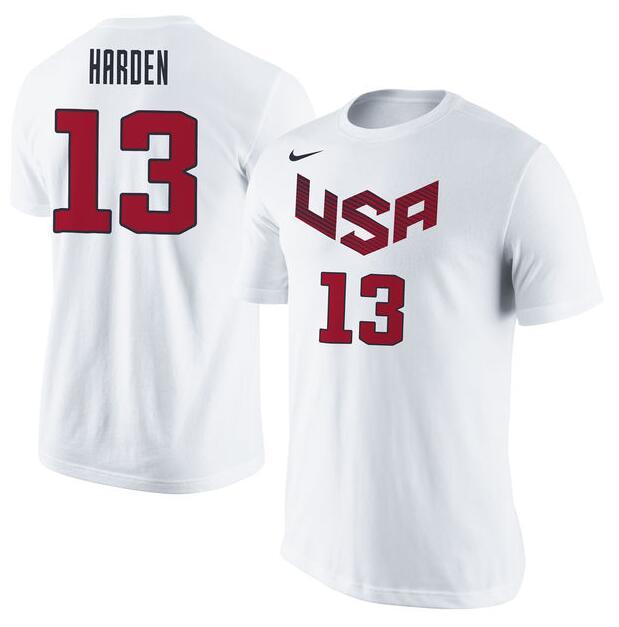 Men's USA Basketball James Harden Nike White Name & Number T-Shirt,We sell and wholesale Men's USA Basketball James Harden Nike White Name & Number T-Shirt on line form chian!